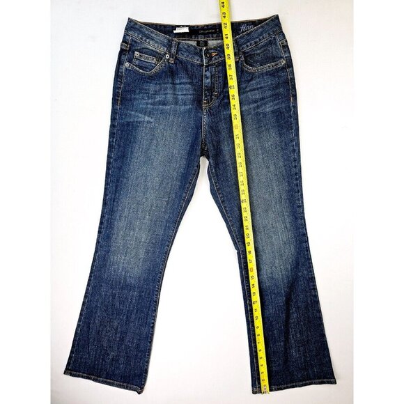Calvin Klein Size 10 Women's 32 Inch Inseam Flare Blue Denim Logo Tag Jeans NWT - Picture 16 of 16